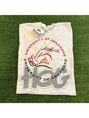 Vintage Arkansas Razorbacks shirt mens 2XL gray new short sleeve football 1990s